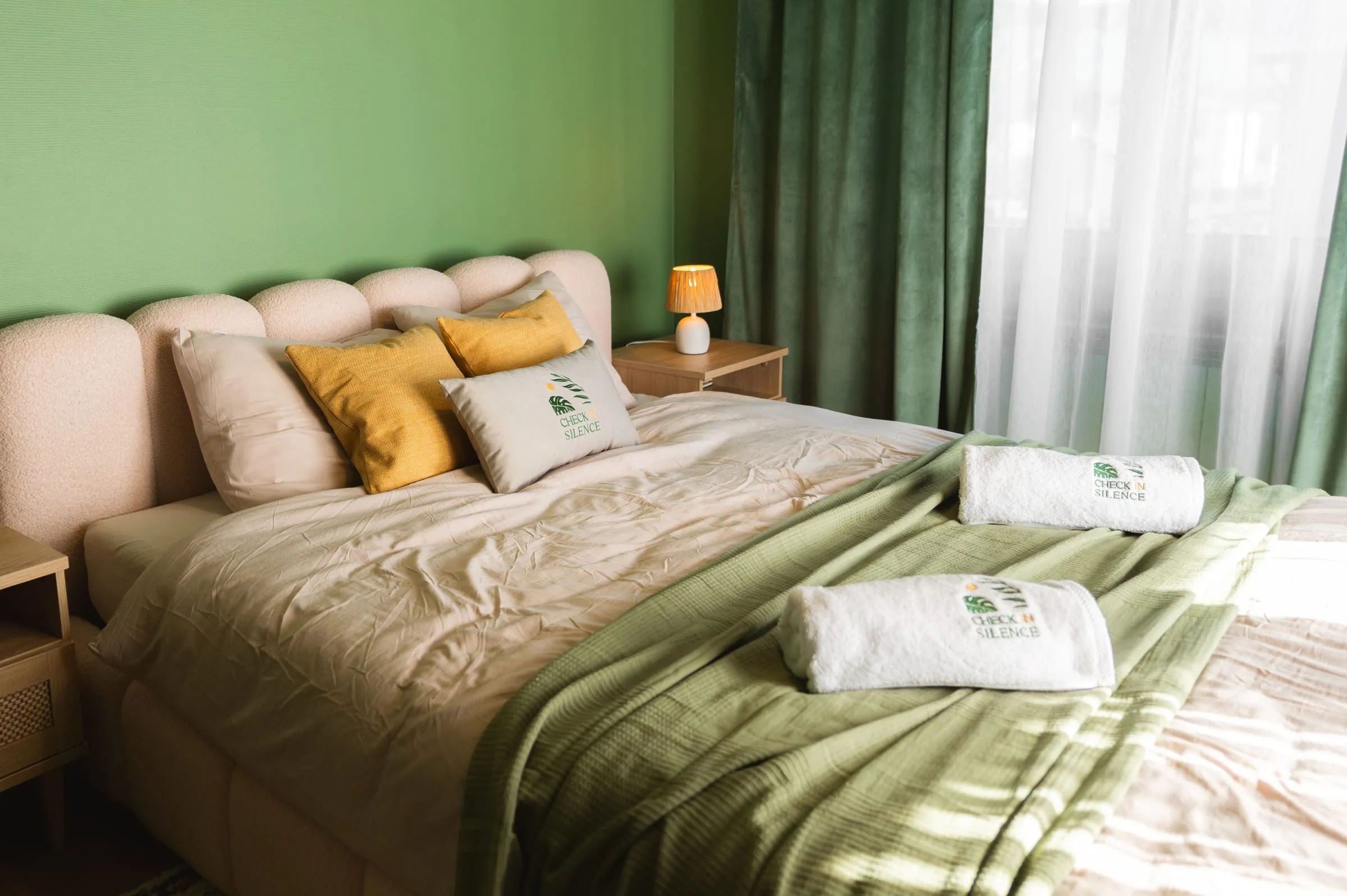 Sypialnia główna Apartamentu Boho w Check in Silence Tylicz